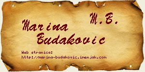 Marina Budaković vizit kartica